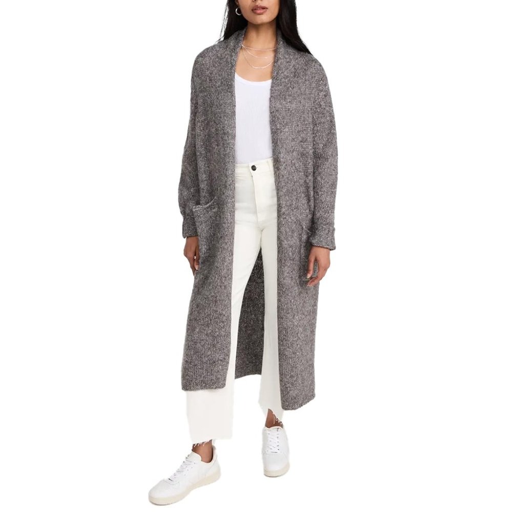 Z Supply Long Cardigan, Charcoal Heather, Small
